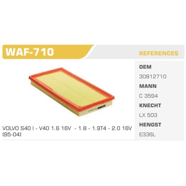 WINKEL WAF-710 Hava Filtresi Carisma 96-06 / S40 V40 1.8 1.6 