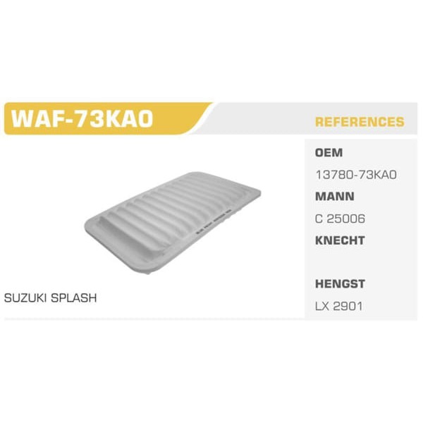 WINKEL WAF-73KA0 Hava Filtresi Splash 08- 1.2 86Hp Koli: 20 Ad.