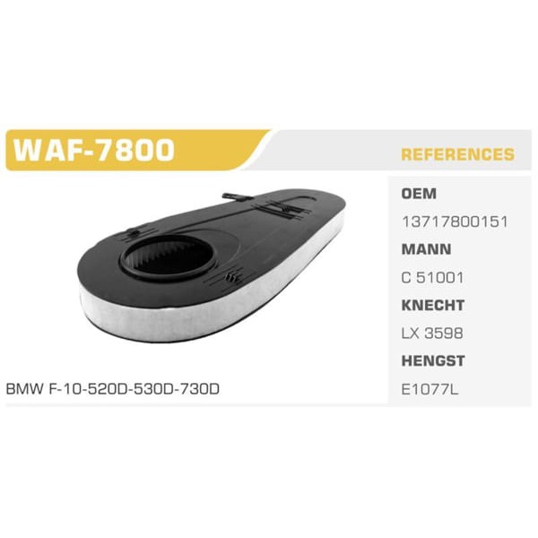 WINKEL WAF-7800 Hava Filtresi Bmw 5 10- Bmw 7 09- 520D 530D 730D 740D