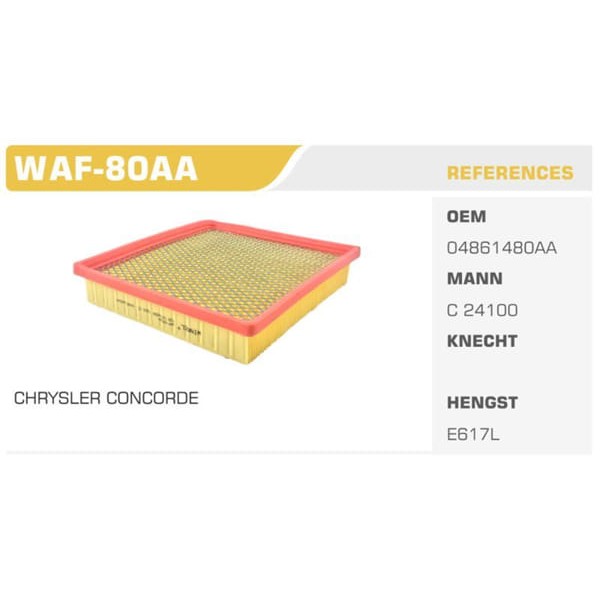 WINKEL WAF-80AA Hava Filtresi Voyager IV 00-08 2.5 Crd 2.8 Crd