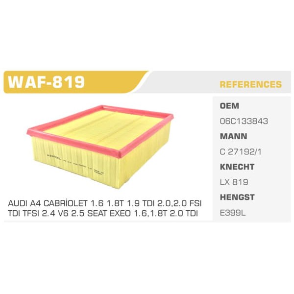 WINKEL WAF-819 Hava Filtresi Passat Fn4726 