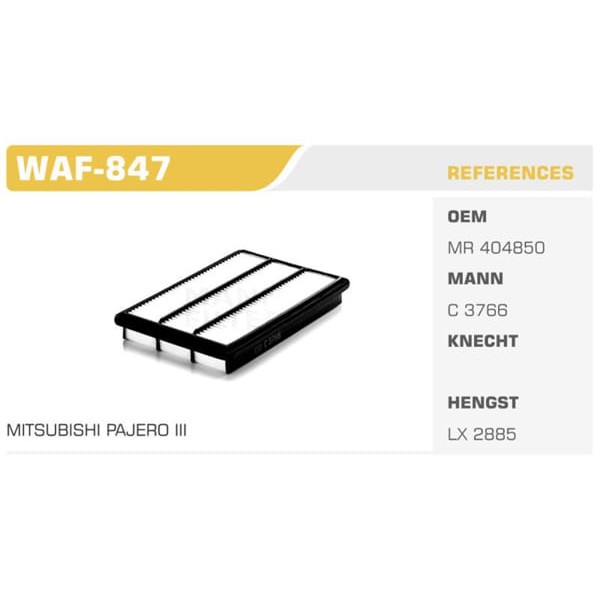 WINKEL WAF-847 Hava Filtresi Pajero 07- 3.2 Dıd Koli: 20 Ad.