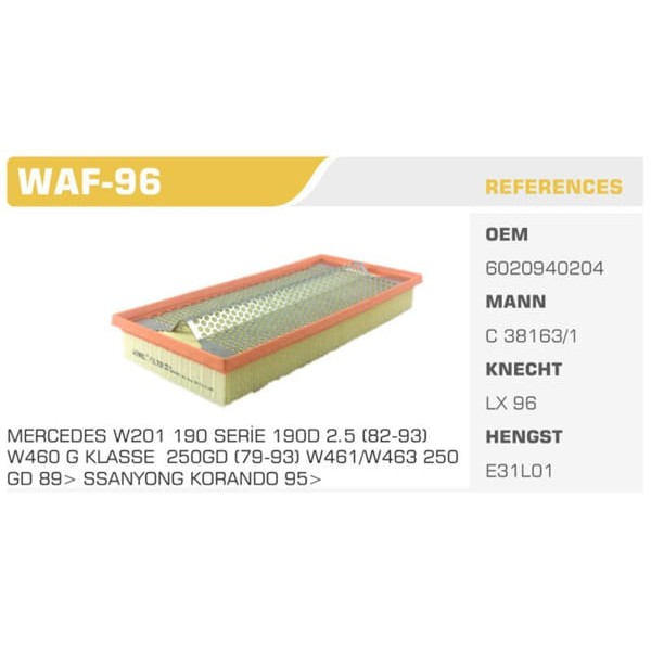 WINKEL WAF-96 Hava Filtresi Mercedes C38163/1 Fn4843