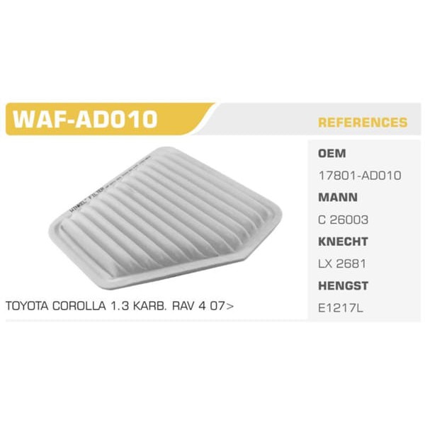 WINKEL WAF-AD010 Hava Filtresi Rav4 2.0 Vvtı 06-