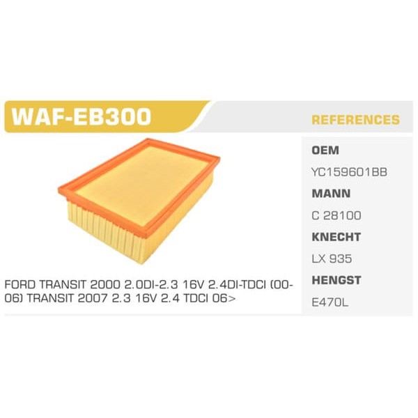 WINKEL WAF-EB300 Hava Filtresi Navara 08- Pathfınder 2.5 DCI 