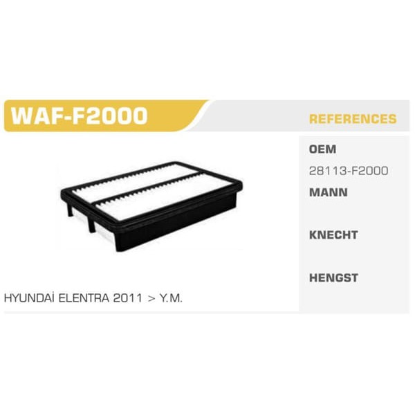 WINKEL WAF-F2000 Hava Filtresi Elantra 2017- 2,0L Fn3120 