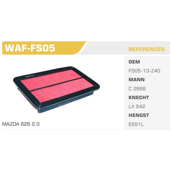 WINKEL WAF-FS05 Hava Filtresi Mazda 626 92-97 Mx5 00- 1.8 16V Koli: 36 Ad. 