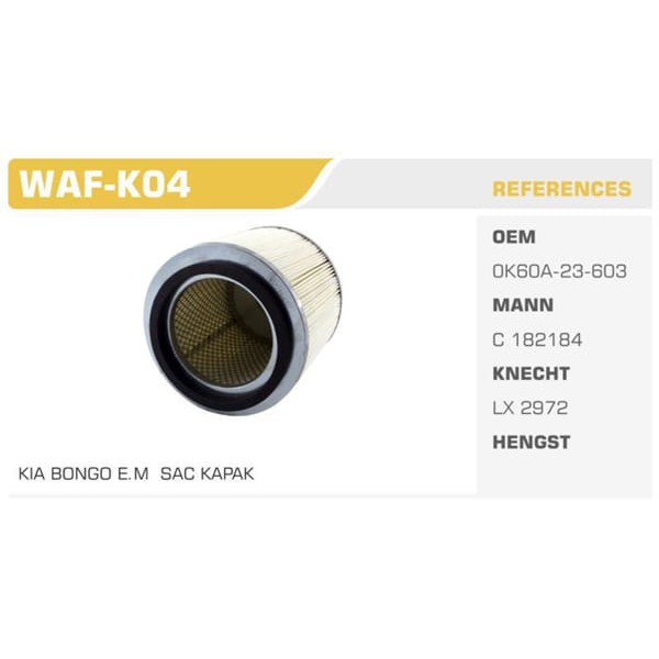 WINKEL WAF-K04 Hava Filtresi Bongo K2500 99-03
