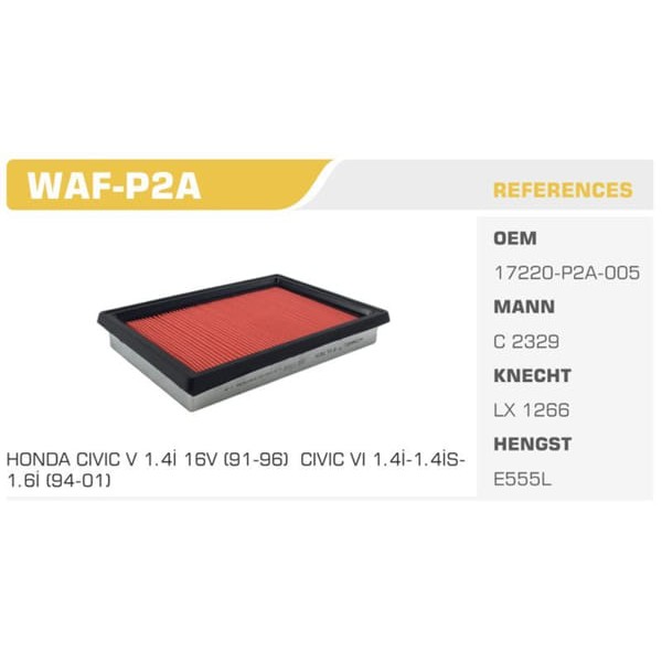 WINKEL WAF-P2A Hava Filtresi Civic 96-00 / Primera P11 96-00 Almera 95-00 Juke / Legacy 89-94 1.4 1. 