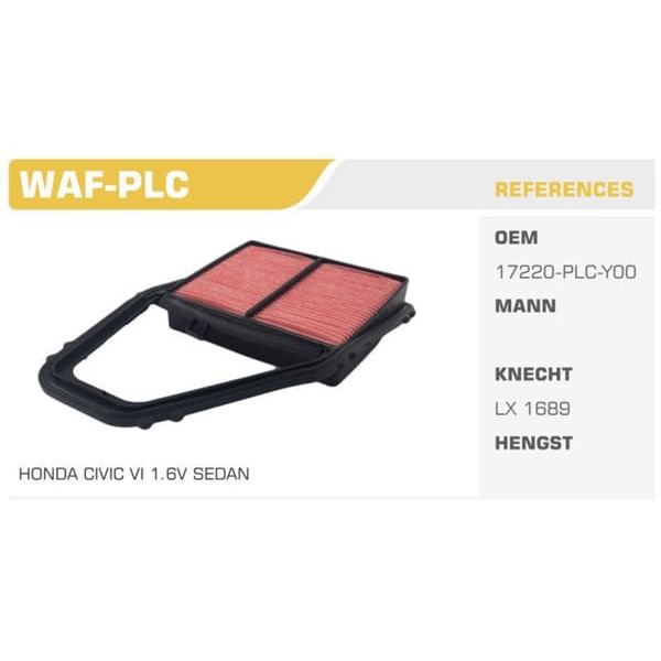 WINKEL WAF-PLC Hava Filtresi Civic Vıı 01-06 1.4 1.6 1.7 Vtec 2.0 Type-R Koli: 40 Ad. 