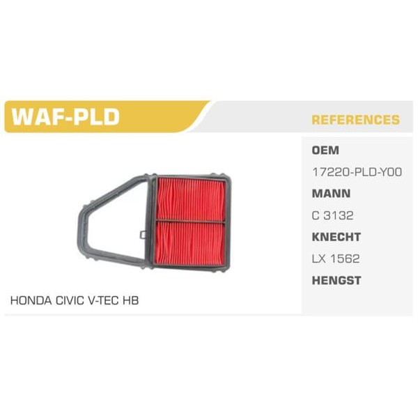 WINKEL WAF-PLD Hava Filtresi Civic Hb 01-06 Civic Sedan 01-06 Koli: 20 Ad.