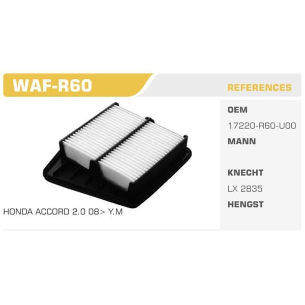 WINKEL WAF-R60 Hava Filtresi Accord 09-12 2.0 Koli: 20 Ad. 