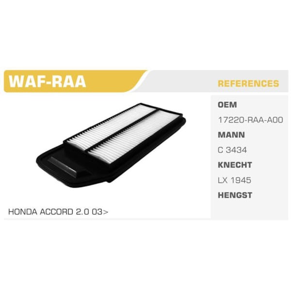 WINKEL WAF-RAA Hava Filtresi 2.0 2.4 Accord 03-06 