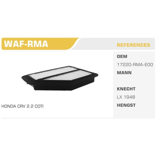 WINKEL WAF-RMA Hava Filtresi Cr-V 07-12 2.2 CTDI Koli: 20 Ad. 