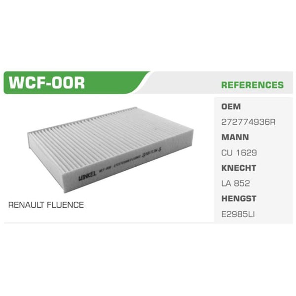 WINKEL WCF-00R Polen Filtresi Fluence 10- / Juke 10- Pulsar 14- Sentra 14- 