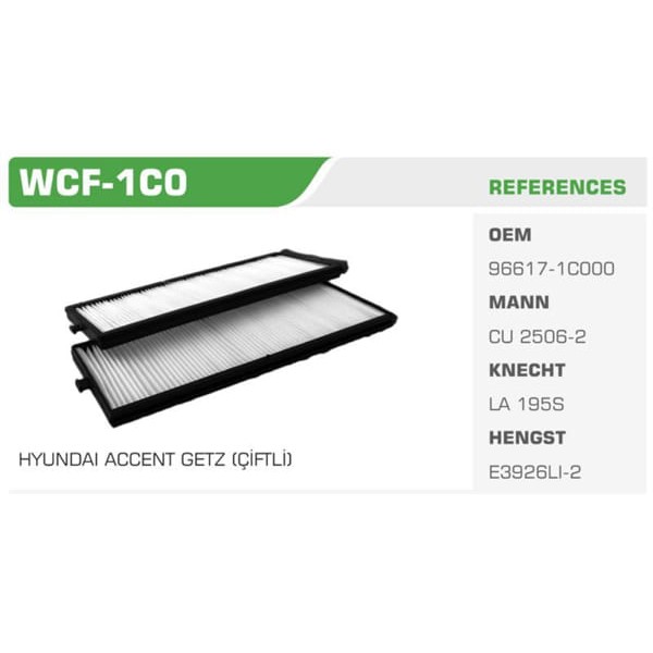 WINKEL WCF-1C0 Polen Filtresi Accent Admire 03-06 Getz 00- Çıftlı 