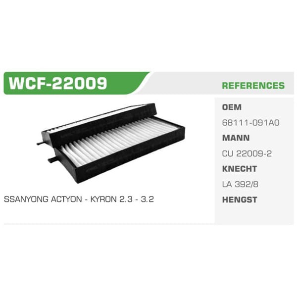 WINKEL WCF-22009 Polen Filtresi Actyon 07- Kyron 05- Sports I II