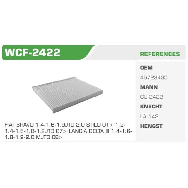 WINKEL WCF-2422 Polen Filtresi Bravo II 07- Stilo 01-06 Delta III 08-
