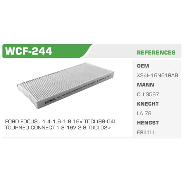 WINKEL WCF-244 Polen Filtresi Focus II 98- Tourneo Connect 02- Transit Connect 02- 