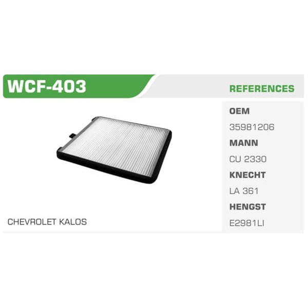 WINKEL WCF-403 Polen Filtresi Aveo 04- Kalos 02- 