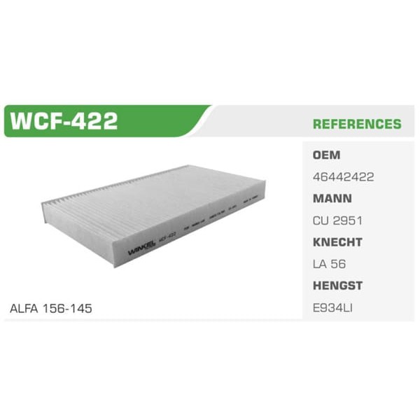 WINKEL WCF-422 Polen Filtresi Marea Brava Bravo 96- / 156 