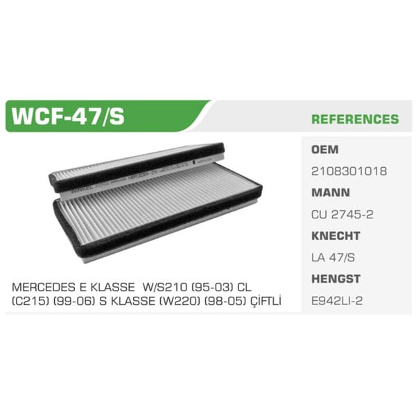 WINKEL WCF-47-S Polen Filtresi Mercedes Clk Slk E Seri C Seri S Seri Koli: 36 Ad. 