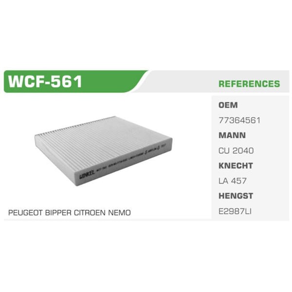 WINKEL WCF-561 Polen Filtresi Linea 07- Egea 15- Doblo 10- Fiorino 08- / Bipper / Nemo 