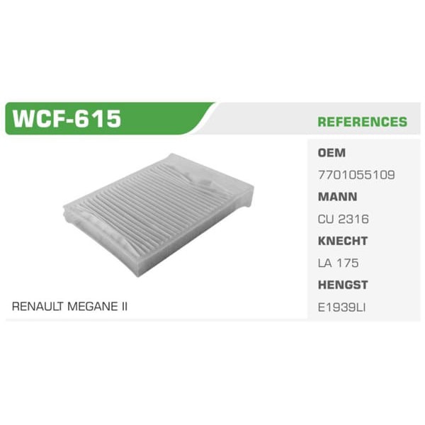 WINKEL WCF-615 Polen Filtresi Megane II 02-