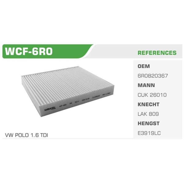 WINKEL WCF-6R0 Polen Filtresi VW Polo 2010- Cu26010 Fn8312 