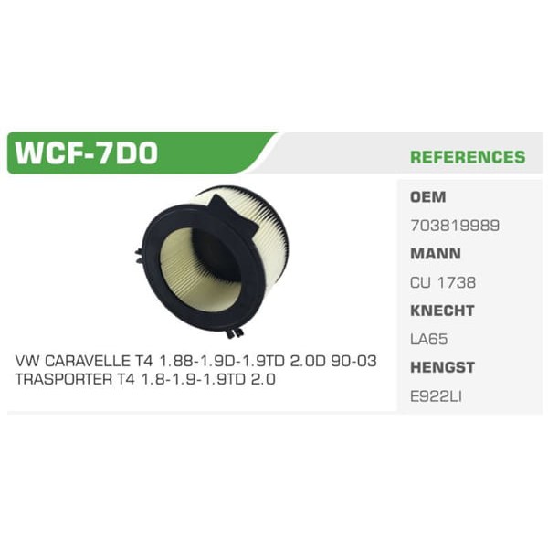 WINKEL WCF-7D0 Polen Filtresi Transporter T4 96-03 