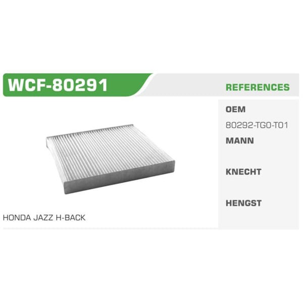 WINKEL WCF-80291 Polen Filtresi Civic 96-00 Cr-V 95-01 / 45 00-05 200 95-00 400 95-00 