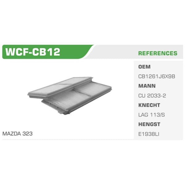 WINKEL WCF-CB12 Polen Filtresi 323 98- Koli: 20 Ad. 