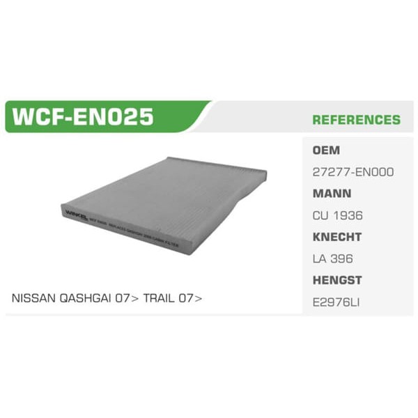 WINKEL WCF-EN025 Polen Filtresi Qashqai X-Traıl Koli: 68 Ad. 