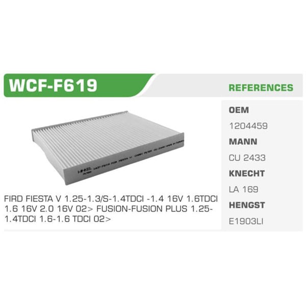WINKEL WCF-F619 Polen Filtresi Fiesta V 01- Fusion 02-