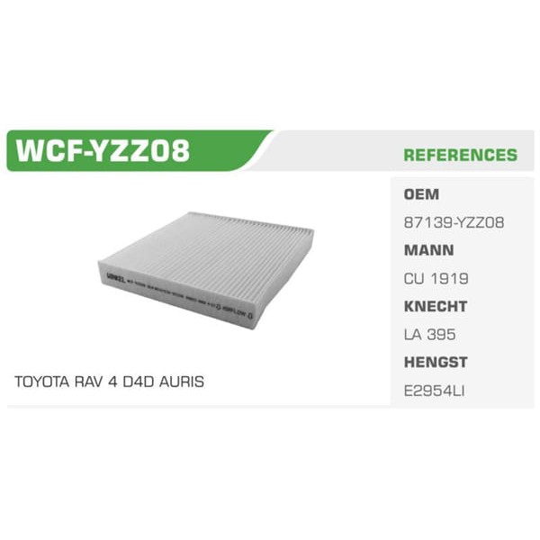 WINKEL WCF-YZZ08 Polen Filtresi Corolla 07-11 Auris 07-11 Yaris 06-11 Rav4 06-11 LandCruiser 08- Hil