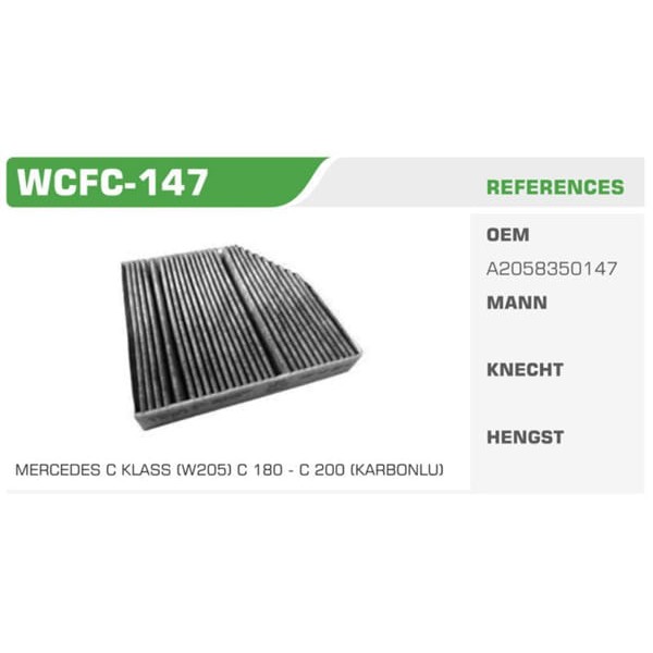 WINKEL WCFC-147 Polen Filtresi Mercedes C Klass Koli: 36 Ad. 