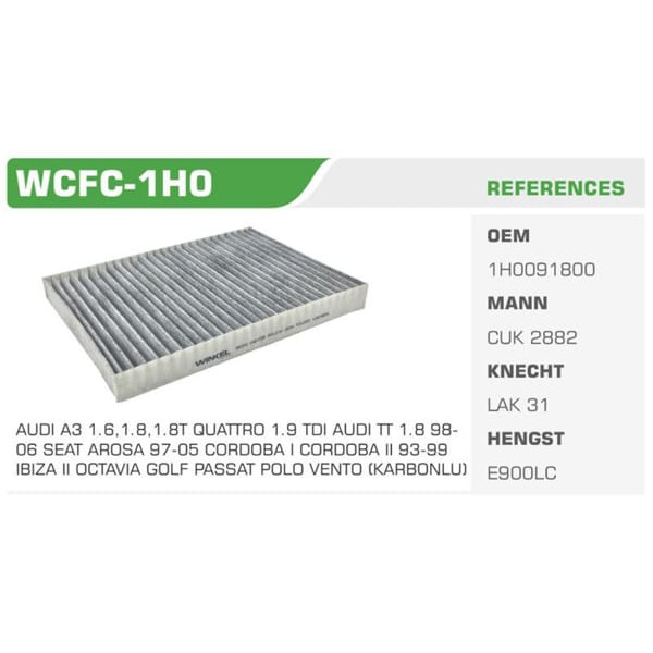 WINKEL WCFC-1H0 Polen Filtresi Golf III IV Polo Passat Caddy II / A3 / Ibiza Koli: 36 Ad.