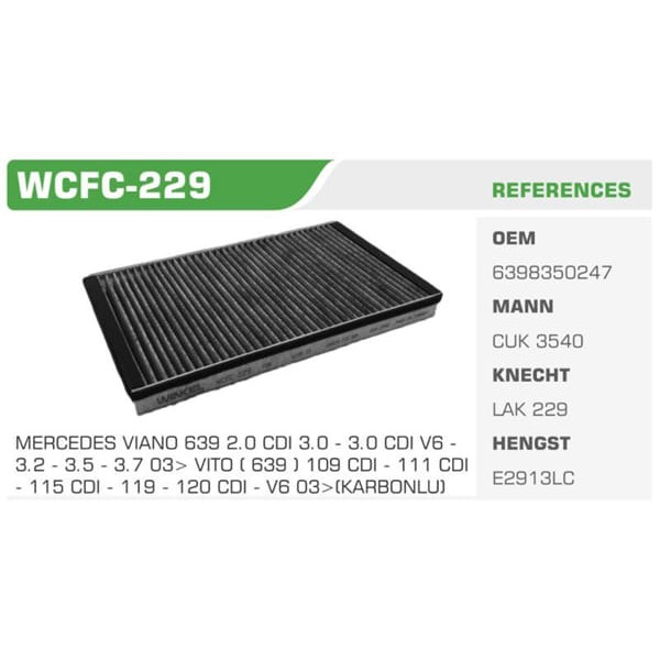 WINKEL WCFC-229 Polen Filtresi Viano 03- Vito 03-07 Karbonlu 