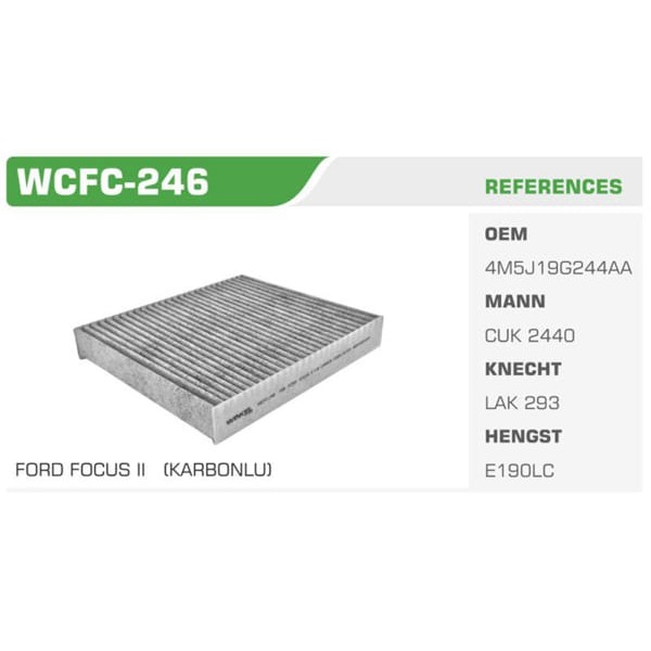 WINKEL WCFC-246 Polen Filtresi Focus II 04- / S40 V50 C70 Karbonlu 