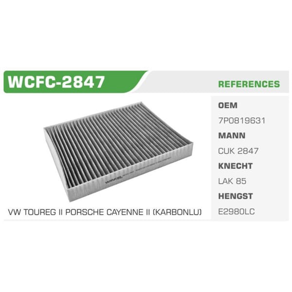 WINKEL WCFC-2847 Polen Filtresi Touareg 10- / Cayenne 10- Koli: 31 Ad.