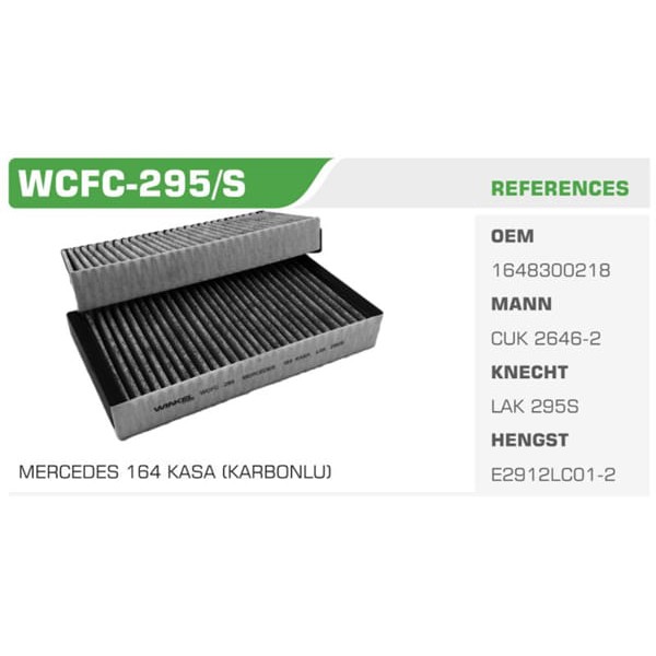 WINKEL WCFC-295-S Polen Filtresi Mercedes Gl Serisi M Serisi R Serisi Karbonlu Koli: 25 Ad. 