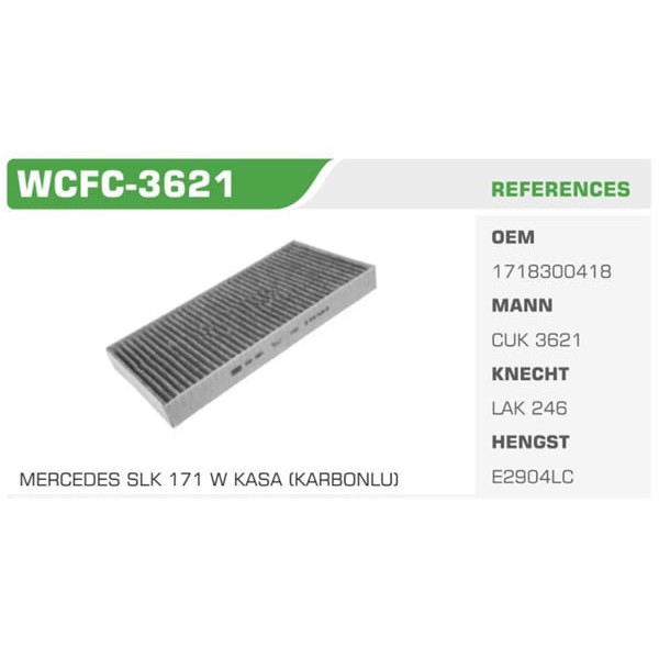 WINKEL WCFC-3621 Polen Filtresi Mercedes Slk 200 Komp 200-250-350 Koli: 22 Ad.