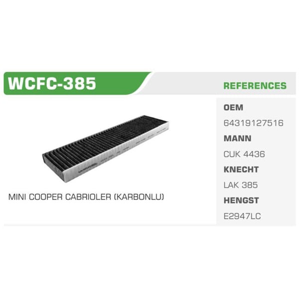 WINKEL WCFC-385 Polen Filtresi Clubman R55 07- Cooper R56 06- Countryman R60 10-