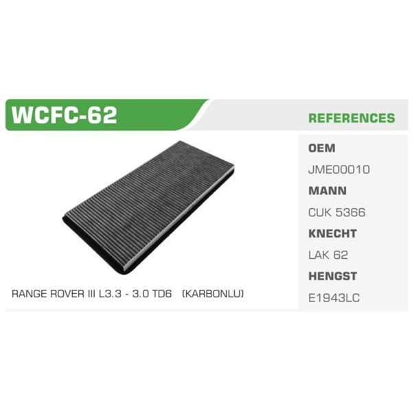 WINKEL WCFC-62 Polen Filtresi Bmw X5 00- / Range Rover III 12-