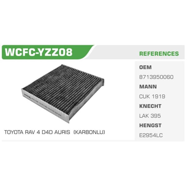 WINKEL WCFC-YZZ08 Polen Filtresi Corolla 07-11 Auris 07-11 Yaris 06-11 Rav4 06-11 LandCruiser 08- Hi