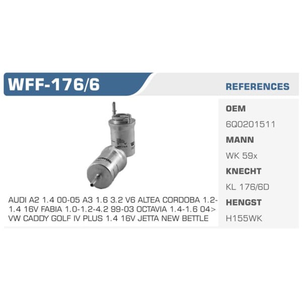 WINKEL WFF-176-6 Benzin Filtresi Golf V Polo IV Jetta Caddy Touran / Cordoba Toledo III Ibiza Leon /
