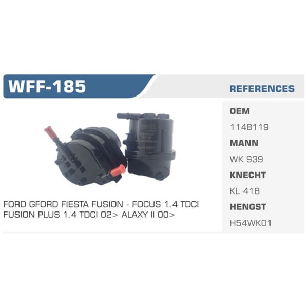 WINKEL WFF-185 Mazot Filtresi P206 1,4HDI Wk939 Fn0119