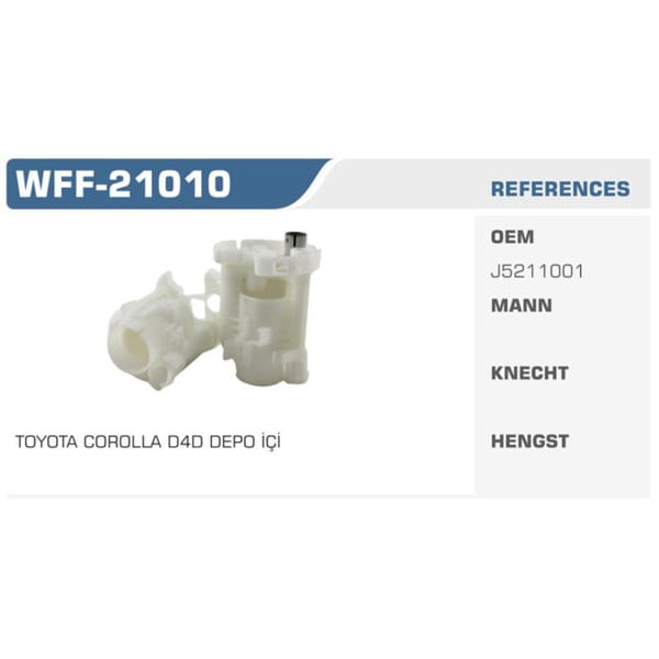 WINKEL WFF-21010 Mazot Filtresi Corolla D4D Depo İçi Koli: 20 Ad.