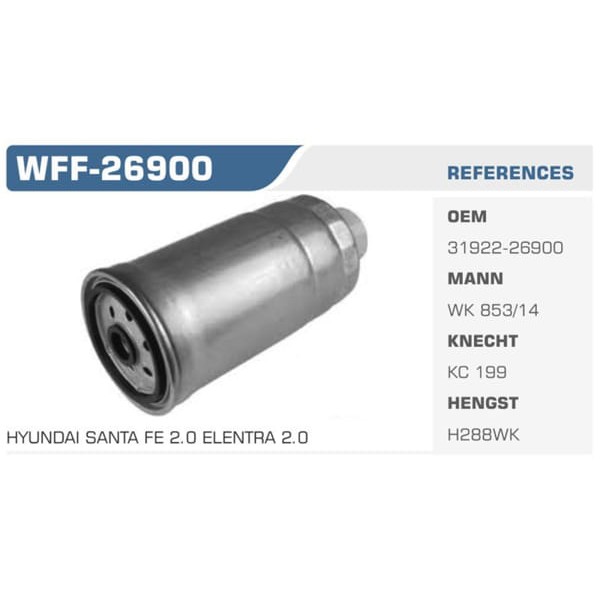 WINKEL WFF-26900 Benzin Filtresi Elantra Santa Fe 2.0 Koli: 50 Ad. 