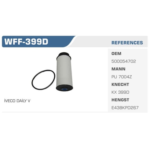 WINKEL WFF-399D Mazot Filtresi Daily IV 06- / Canter 12- Koli: 50 Ad.
